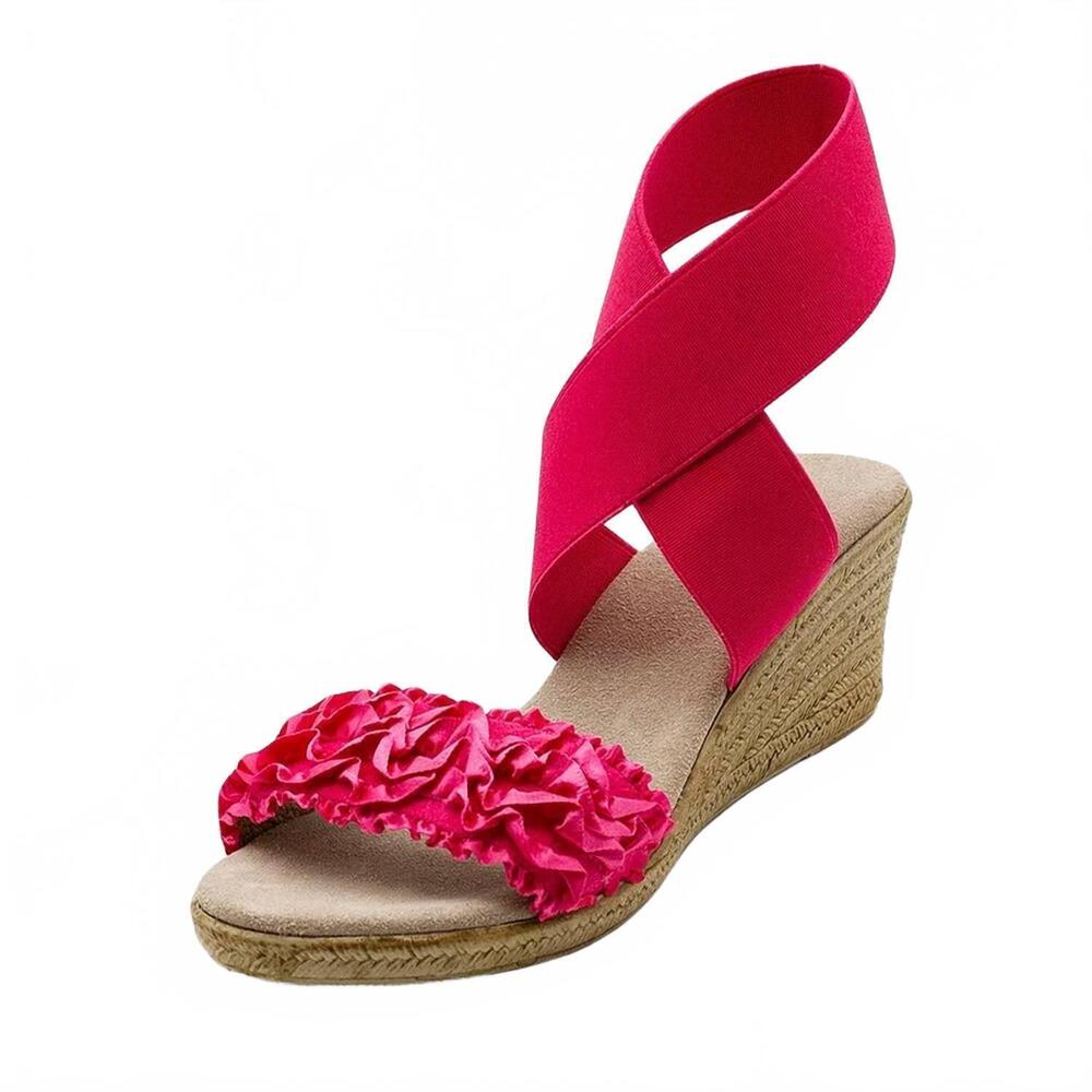 NEW CHARLESTON SHOE CO. women's carolina wedge sandals in flamingo